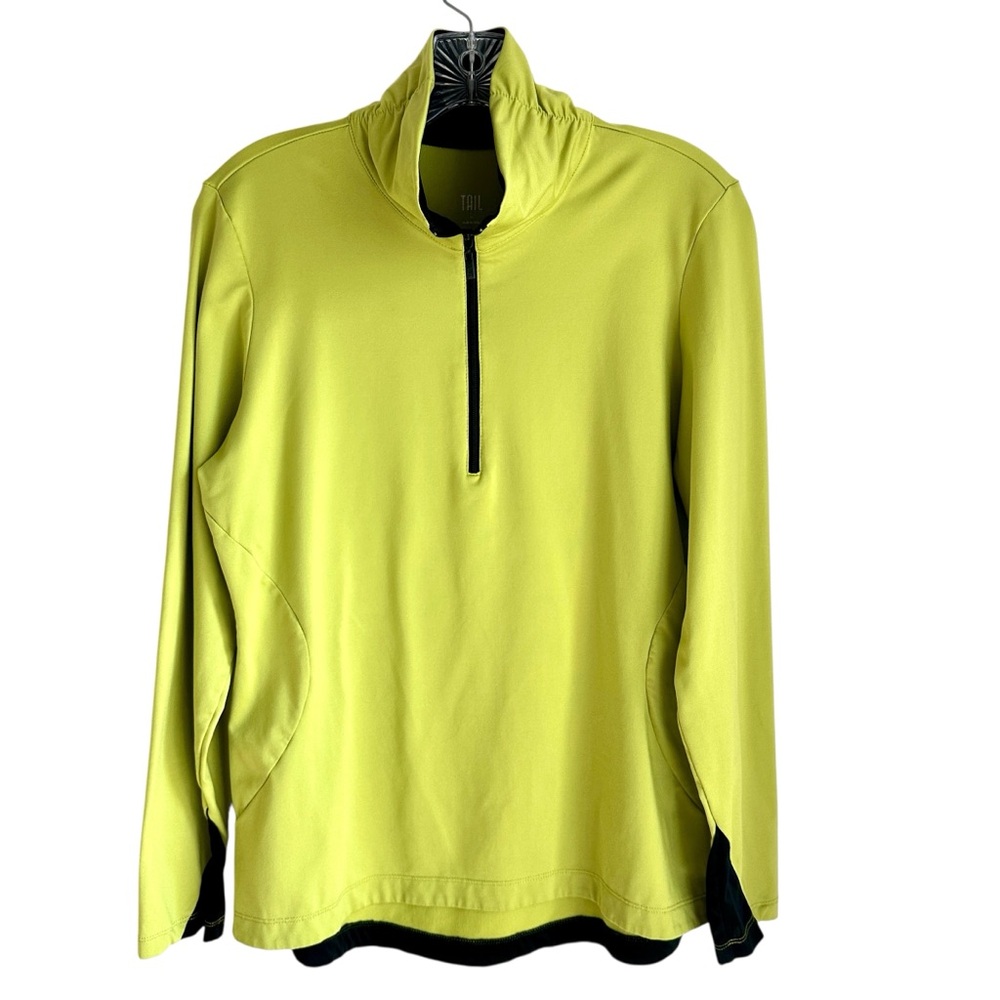 Tail Green and Black Long Sleeve 1/4 Zip Top Size Large